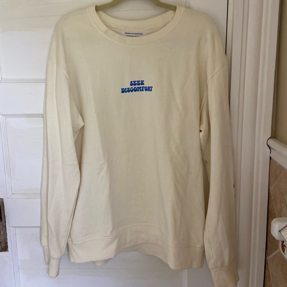 Seek Discomfort oversized crew neck